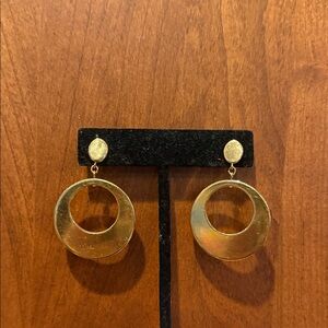 Vintage Estate Sale TRIFARI Gold Tone Groovy Statements Earrings